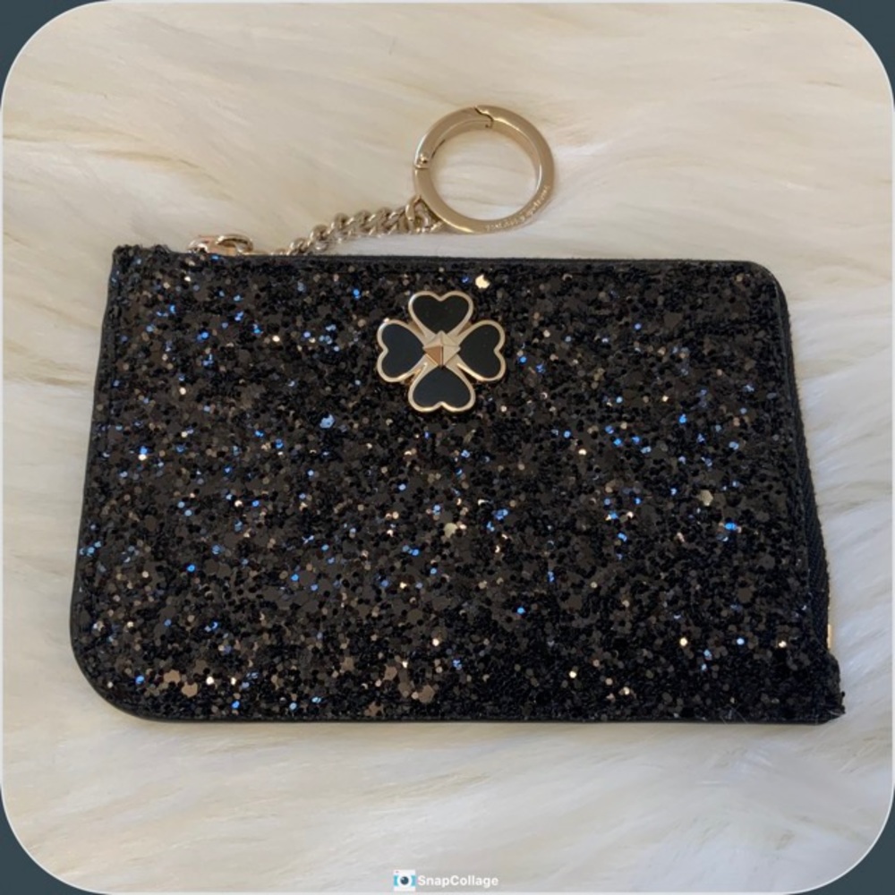 Kate Spade Medium L-Zip Card Holder Odette Glitter